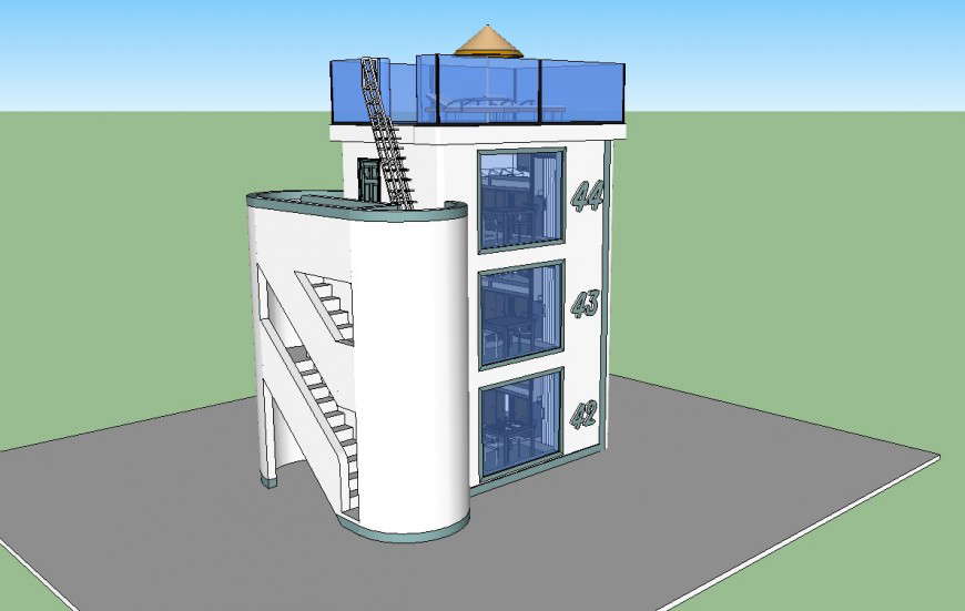 Tiny apartments 3d detailing elevation detail model