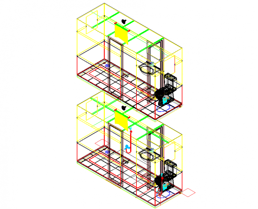 Toilet plan detail dwg file.