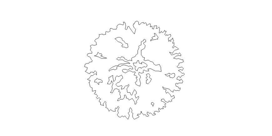 Top elevation of landscaping trees blocks layout file in dwg format