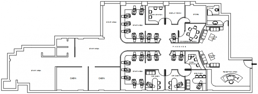 Top view office furniture detail