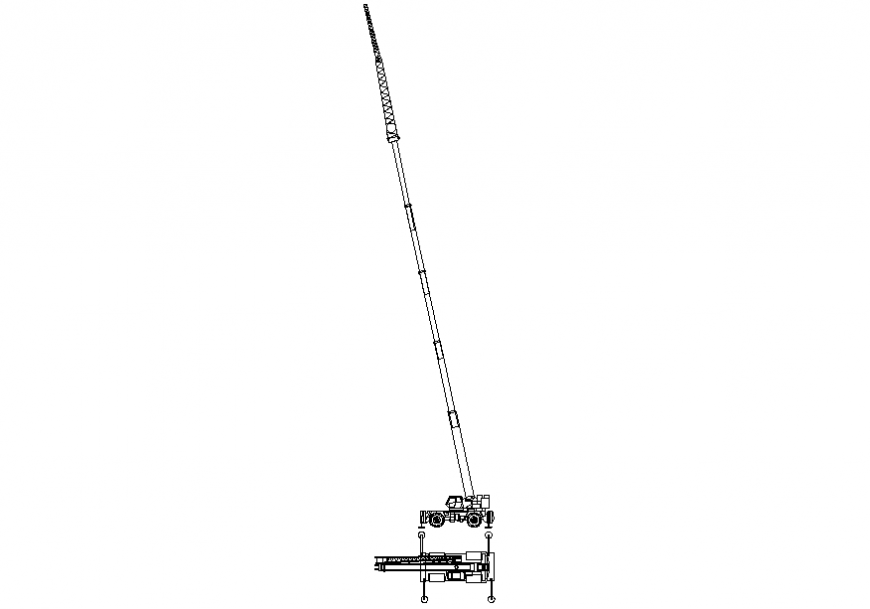 Tower Crane structure detail elevation dwg file