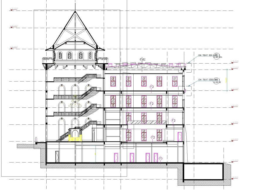 Tower section plan detail dwg file