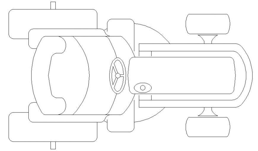 Tractor elevation 2d drawing of transportation units autocad file