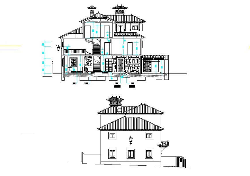 Traditional concept of bungalow design