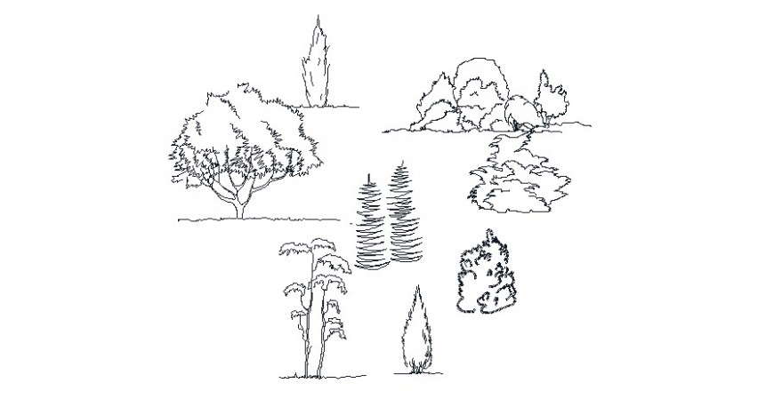 Tree and plant block different elevation in AutoCAD file