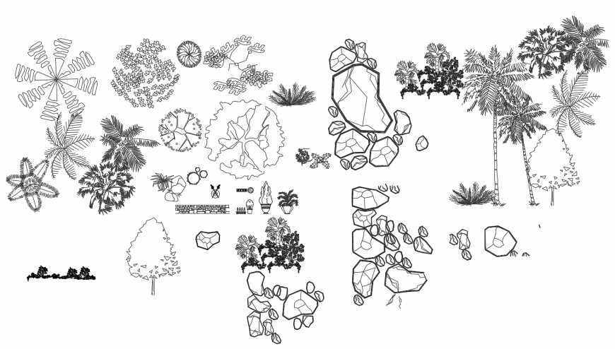 Tree plant different block in auto cad file