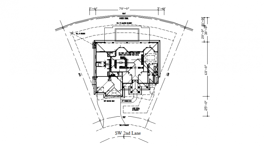 Triangle shape plot house plan layout file