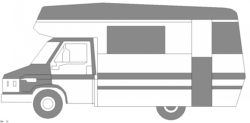 Truck Block Side Elevation View Detail