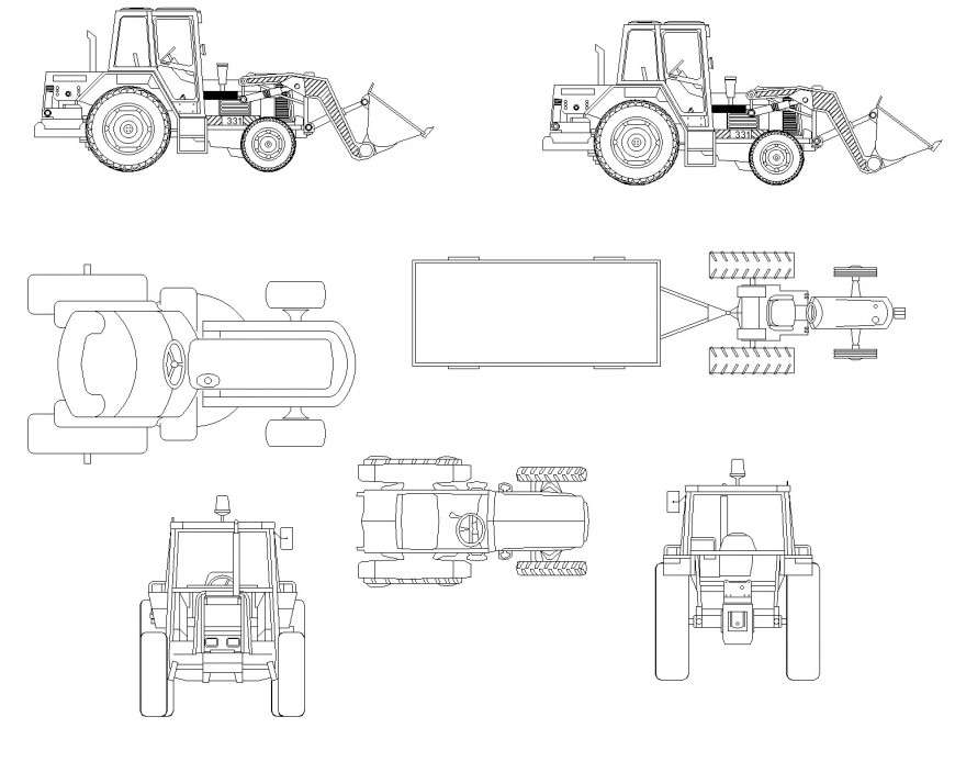Truck elevation plan dwg file