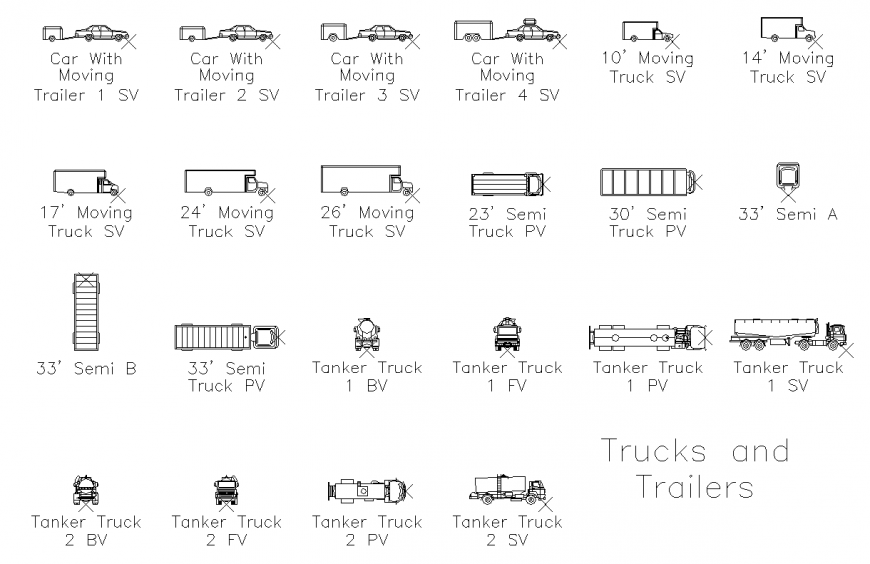 Truck plan detail dwg file.