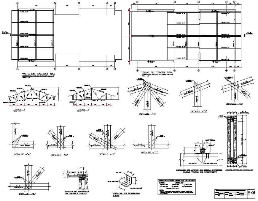 Truss roof detail drawing in dwg file.