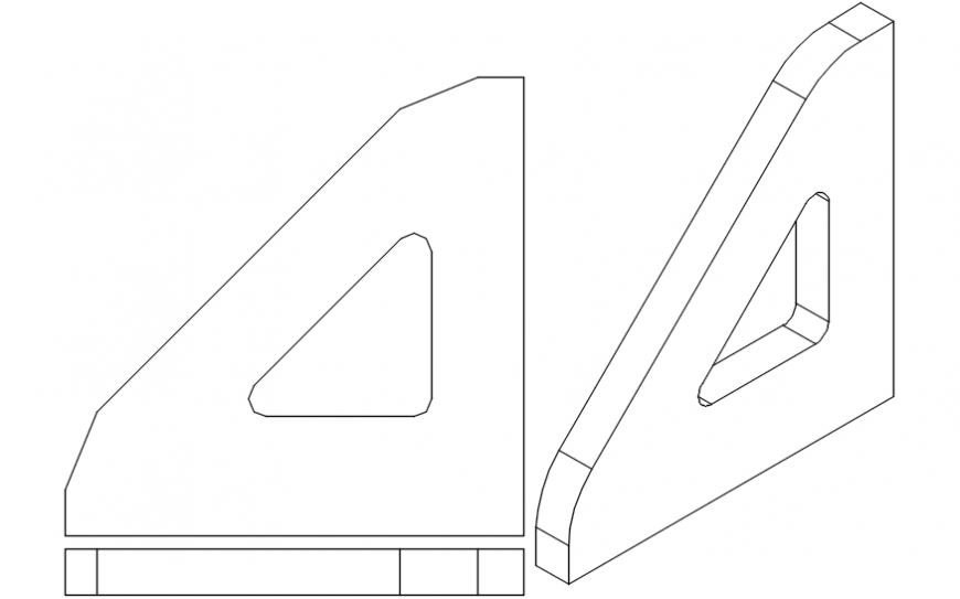 Two cornices block cad drawing details dwg file