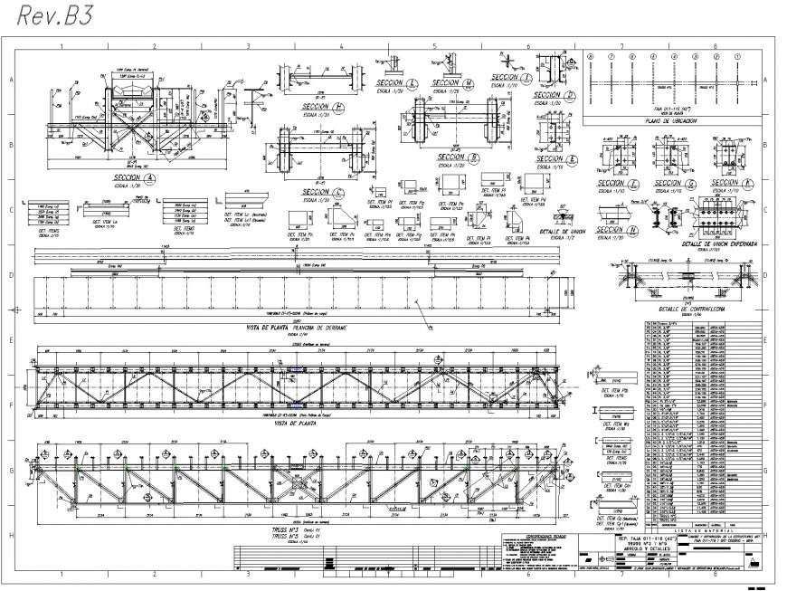 Typical bridge convey or belt plan and section detail dwg file