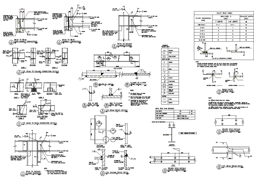 Typical column space section detail dwg file