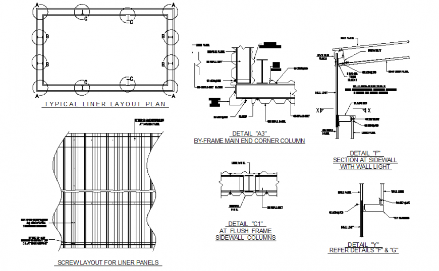 Typical Liner Lay-out Detail & Section Detail