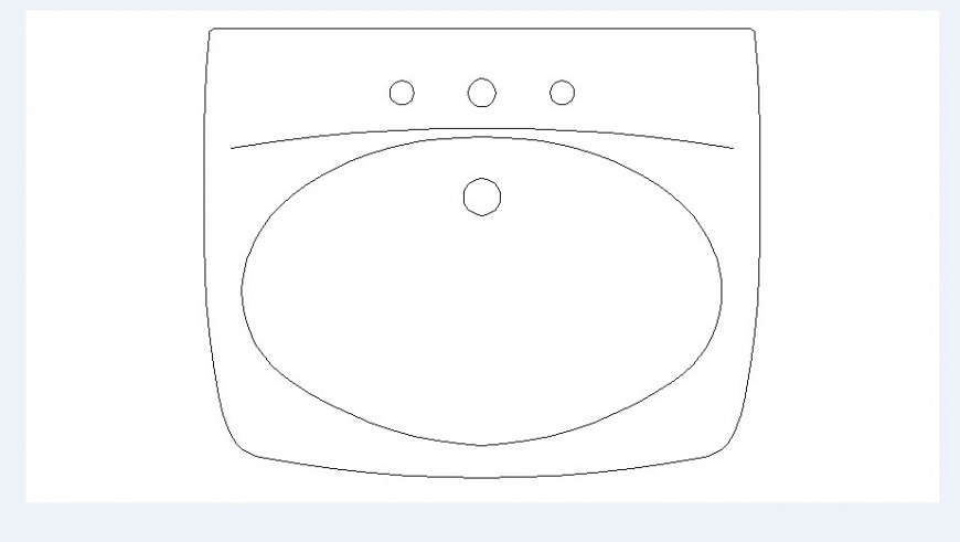 Unique sink elevation 2d block cad drawing details dwg file