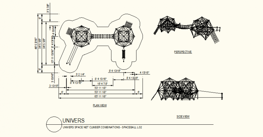 Universe square space net climber combination detail layout plan