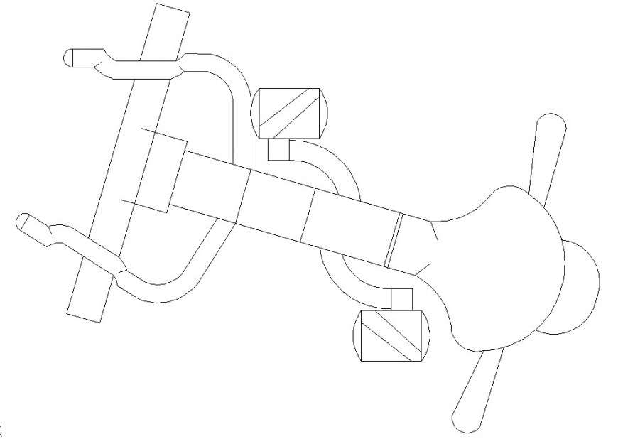 Upright bike machine detail 2d view CAD gym equipment block layout autocad file