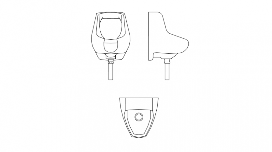 Urinal  sectioanl elevation details