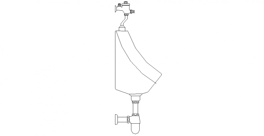 Urinal design of bathroom detail view dwg file