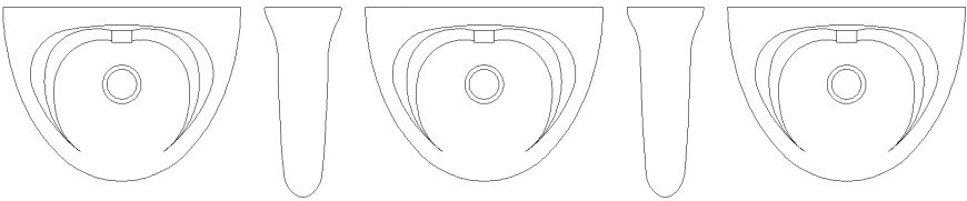 Urinals plan detail dwg file.
