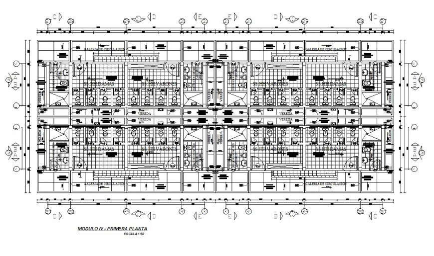 Urinals top view architecture layout plan