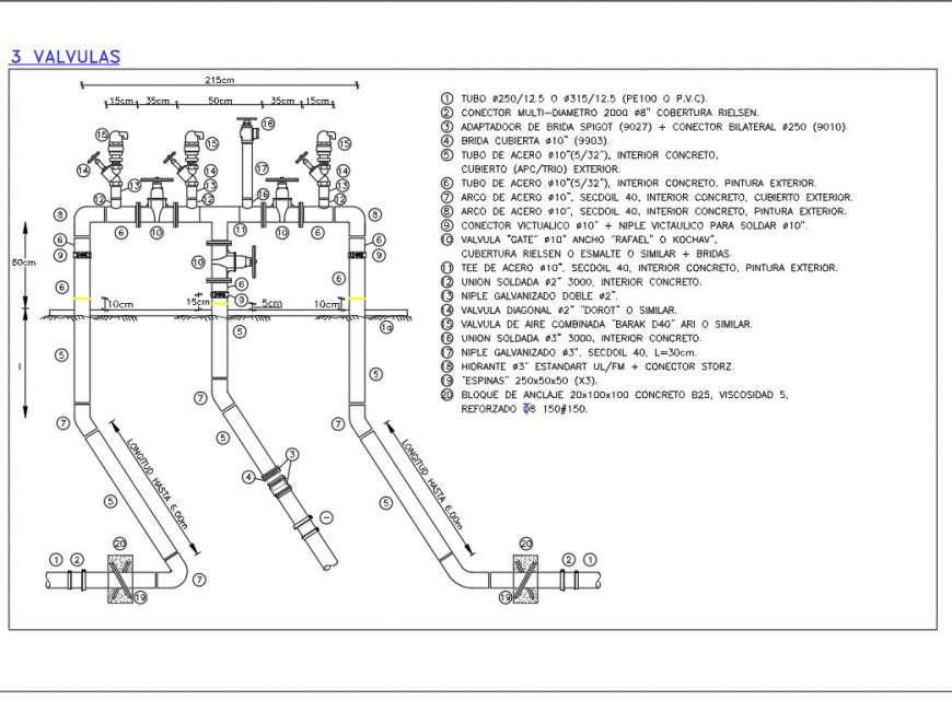 Valve pipe line plan layout file
