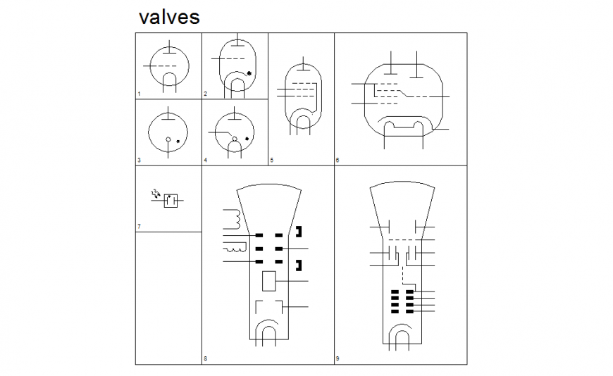 Valves Block autocad design download file