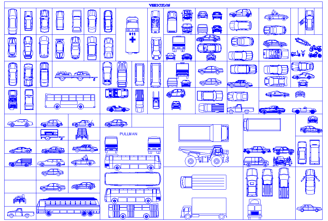 vehicle Blocks dwg file