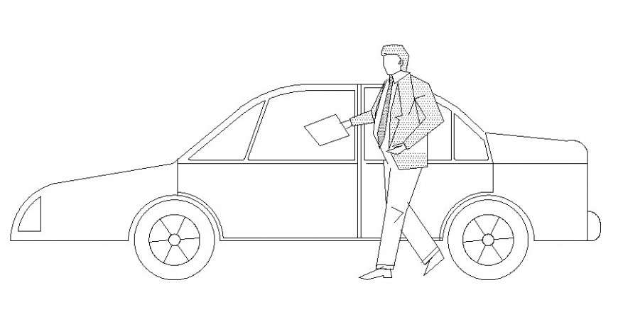 Vehicle blocks detail elevation 2d drawing autocad