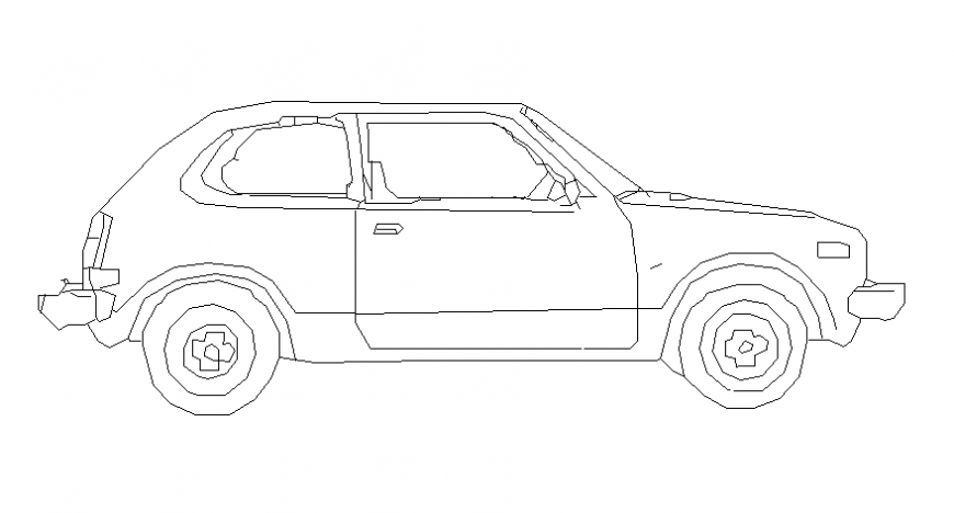 Vehicle blocks drawings 2d view elevation dwg file