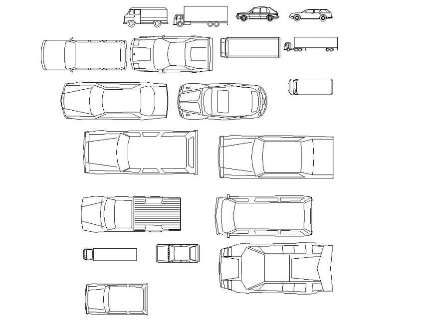 Vehicle of different design of Car block in auto cad file