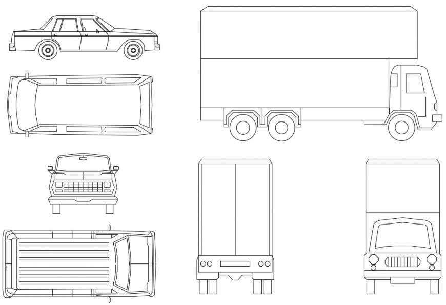 Vehicles 2d model block details file