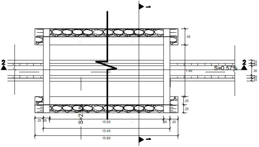 Vehicular footbridge plan cad file