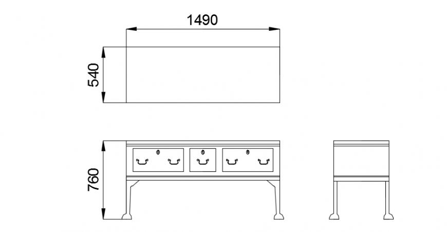 Victorian Side Table CAD Design with Furniture Detailing