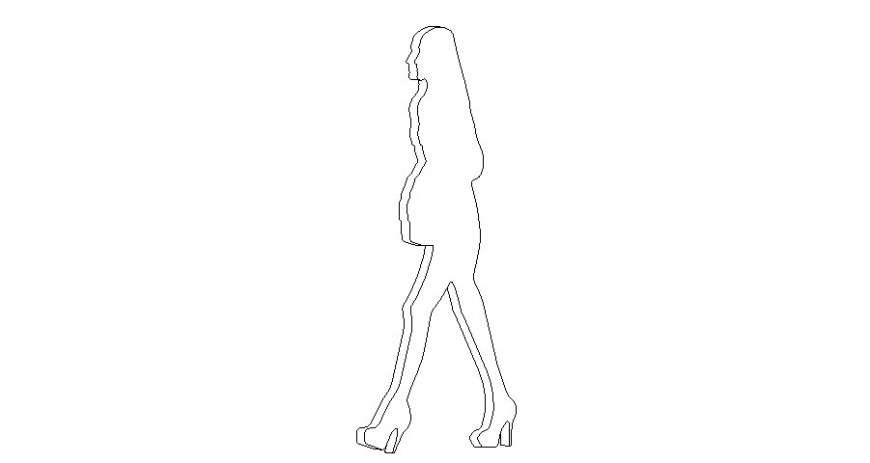 Walking woman detail layout 3d max file
