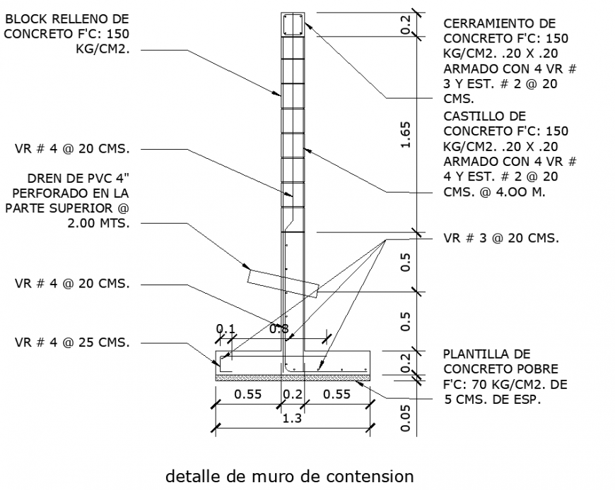 Wall detail  construction drawing in dwg AutoCAD file.