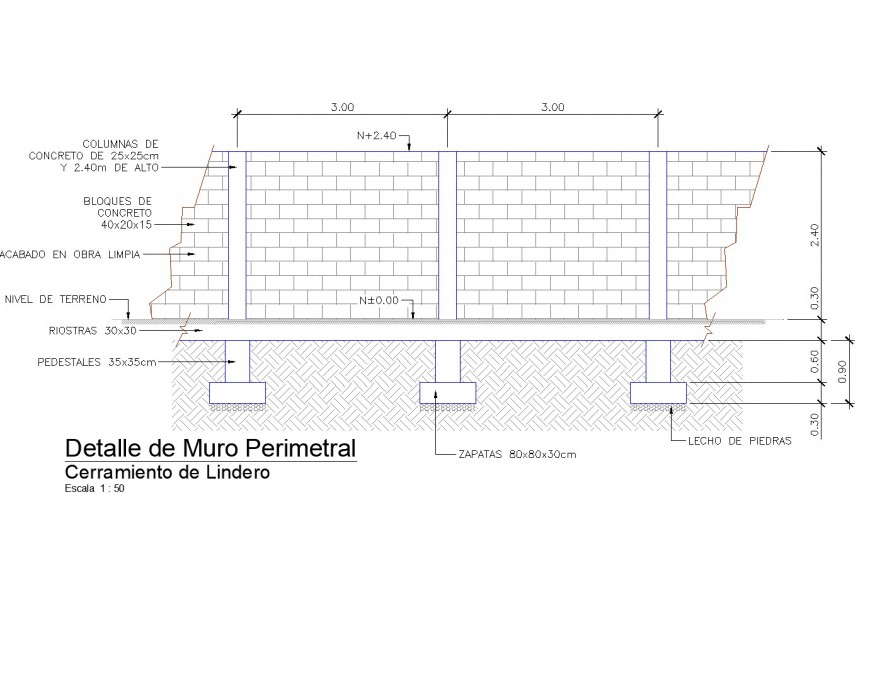 Wall media nero section plan autocad file