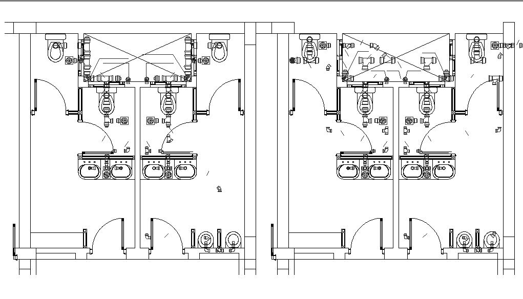 wash room plan dwg file