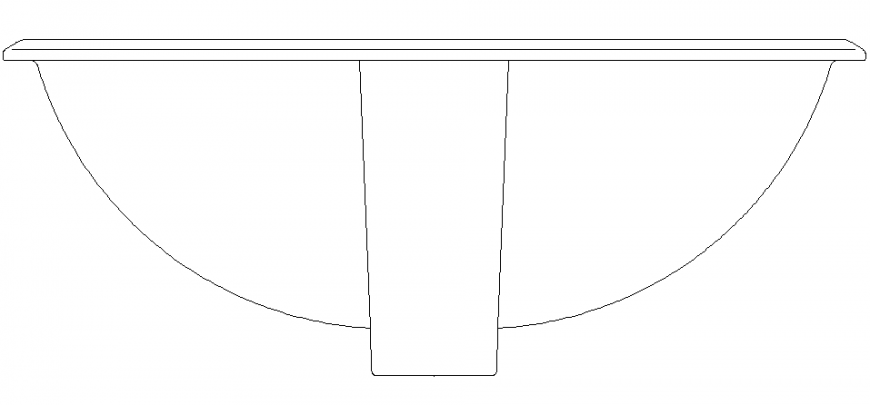 Wash basin all side views detail drawing in dwg file.