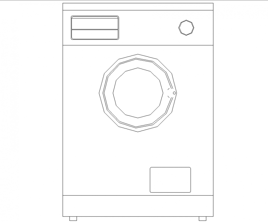 Washing machine plan detail dwg file.