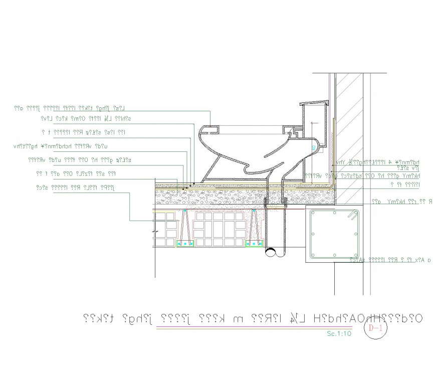 Water closed section plan layout file