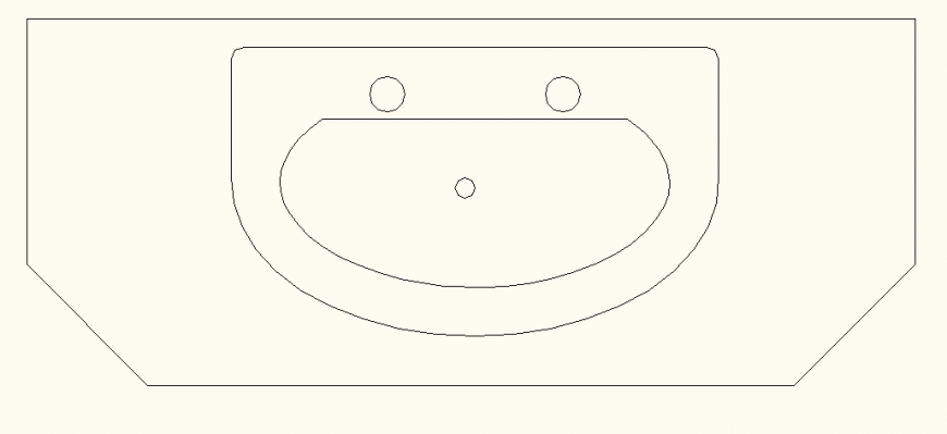 Water closet rectangular shape detail sink dwg file