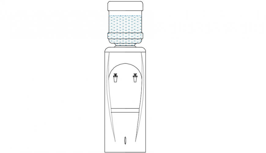 Water cooler elevation front model detail