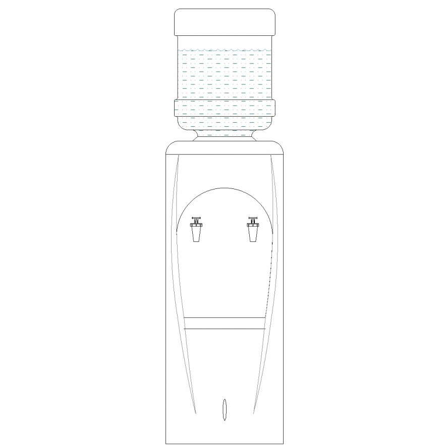 Water cooler elevation plan dwg file