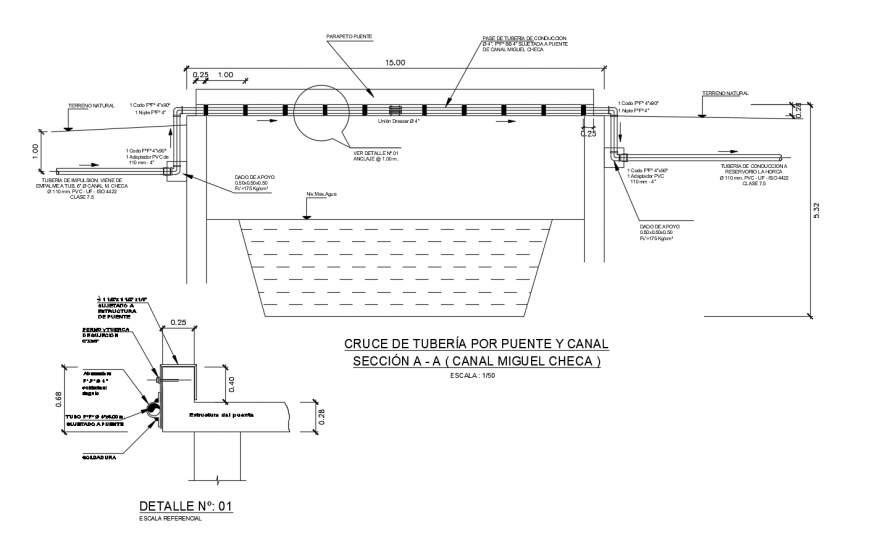 Water line view with washing area in autocad file 