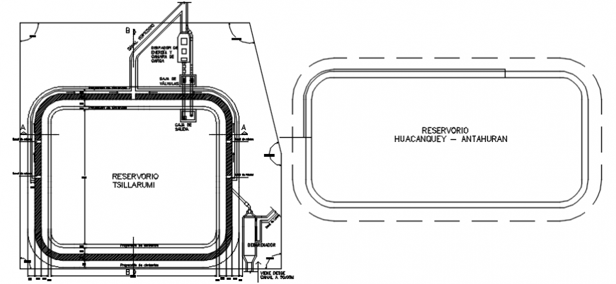Water tank 2d plan model