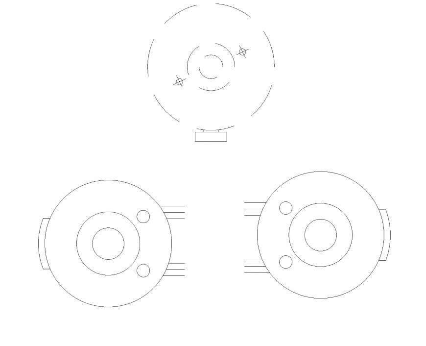 Wheel nut bolt plan detail dwg file