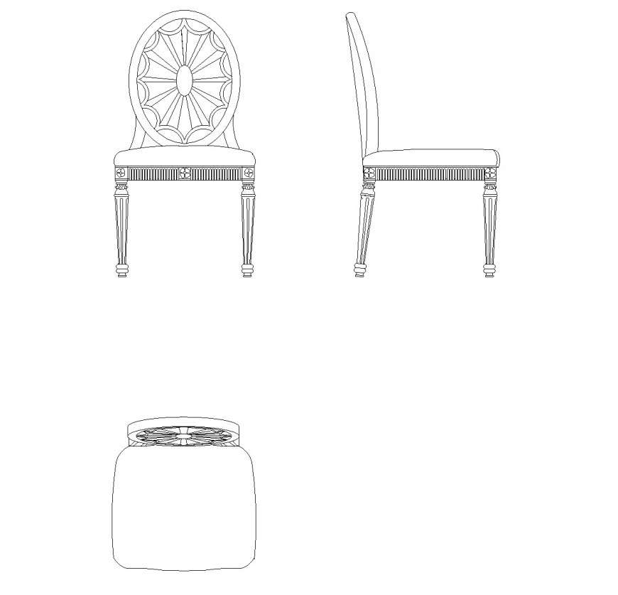 Wheel shape chair plan layout detail