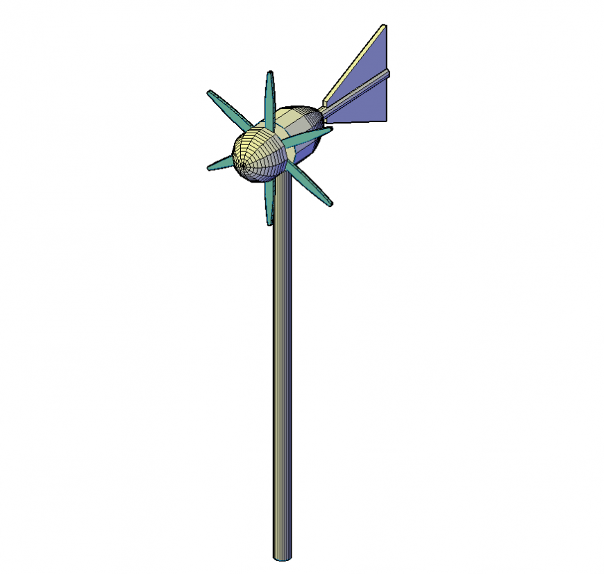 Windmill detail 3d model elevation layout autocad file
